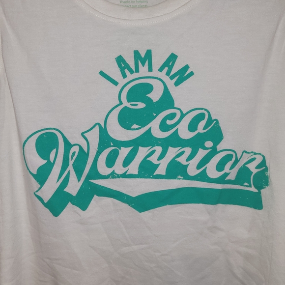 Modern Lux Eco Warrior Graphic Tank XL Sustainable White Casual Top - Picture 4 of 5